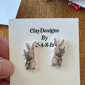 ClayDesignsbyCash  Bunny Earrings